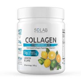 SOLAB / Коллаген + Витамин С + Гиалуроновая кислота, 30 порций. Лимон-лайм, 180г