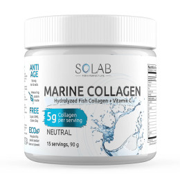 SOLAB / Морской Коллаген + Витамин С, Sea Collagen + Vitamine C, Вкус: Нейтральный, 15 порций