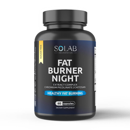 SOLAB / Жиросжигатель FAT BURNER NIGHT ночной для похудения для женщин и мужчин , 60 капс