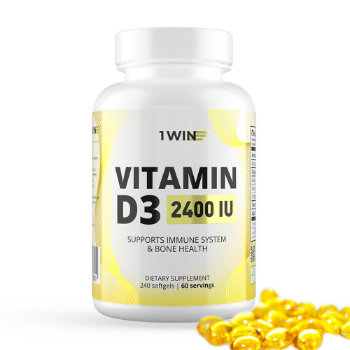 1WIN / Vitamin D3, Витамин D3 2400 ME, 240 капсул