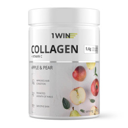 1WIN/Коллаген + Витамин С, Collagen + Vitamine C, 180г Яблоко-груша, курс на 1 месяц