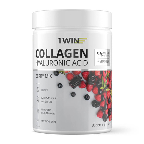 1WIN/Коллаген + Гиалуроновая кислота + Витамин С, Ягодный микс, 180гр, курс на 1 месяц