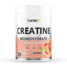 1WIN Creatine Monohydrate,Креатин моногидрат, Вкус Персик, 30 порций