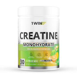 1WIN Creatine Monohydrate,Креатин моногидрат, Вкус Цитрусовый микс, 30 порций