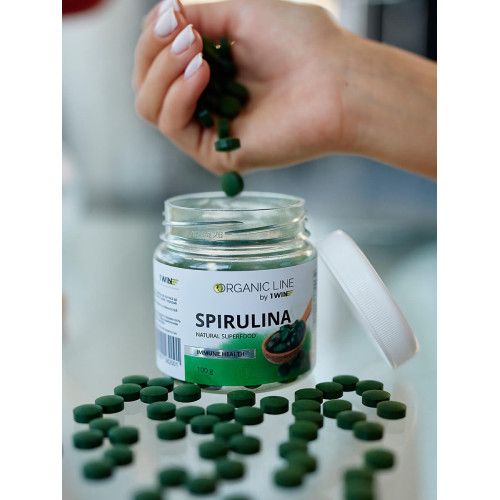 1WIN/Спирулина в таблетках, детокс для похудения, Spirulina суперфуд, 200 табл