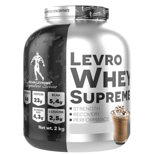 Протеин концентрат сывороточного белка Levro Whey Supreme (сывороточный протеин) 2000 грамм Kevin Levrone КОФЕ ФРАППЕ