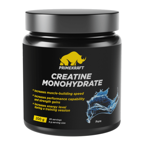 CREATINE MONOHYDRATE MICRONIZED 100% PURE (без вкуса), банка 200 гр