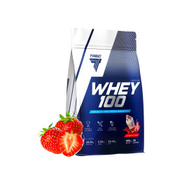 Протеин сывороточный Whey 100 900 г Trec Nutrition Клубника (Польша)