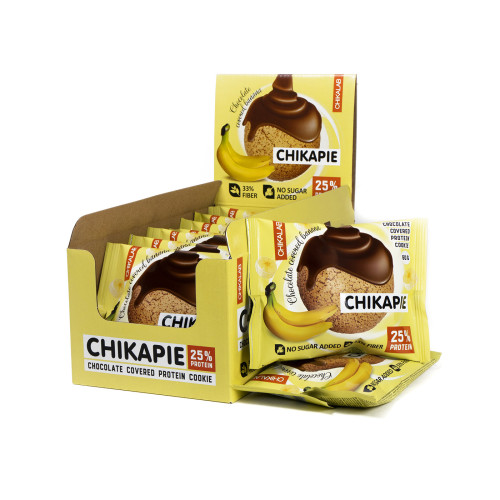 Протеиновое печенье Chikalab в шоколаде без сахара "Банан в шоколаде" 60г