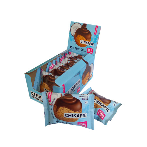 Протеиновое печенье Chikalab в шоколаде без сахара "Кокос с начинкой" 60г