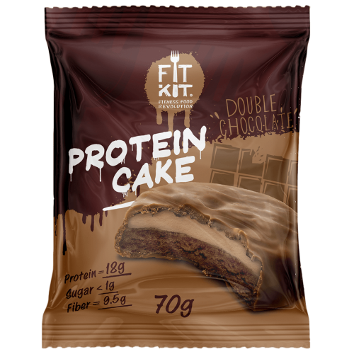 Протеиновое пирожное FITKIT Двойной шоколад Protein Cake 70г