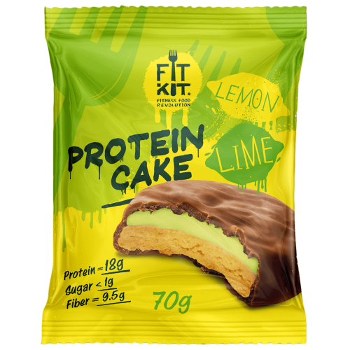 Протеиновое пирожное FITKIT Лимон-лайм Protein Cake 70г