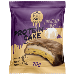 Протеиновое пирожное FITKIT Ромовая баба Protein Cake 70г