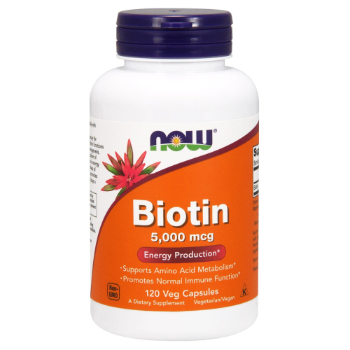 Biotin, Биотин 5000 мкг от NOW - 120 капсул