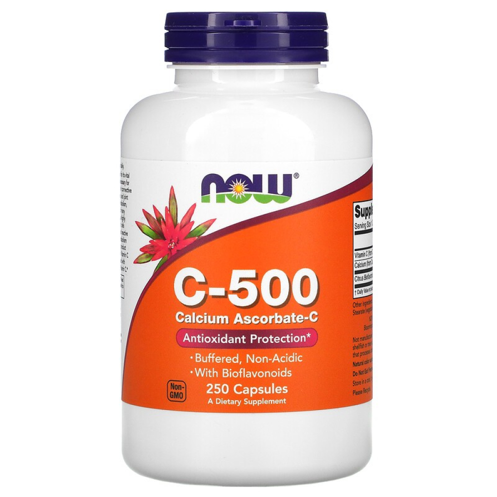 NOW C-500 Calcium Ascorbate-C, Витамин С-500 мг, Биофлавоноиды Комплекс ...