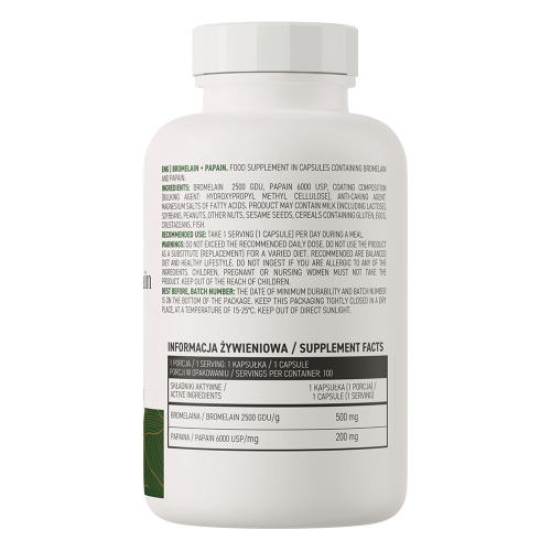 Бромелайн + Папаин, OstroVit, 100 капс