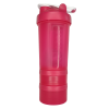 Пластиковый Шейкер 3 в 1, с контейнерами и таблетницей, розовый 450 мл