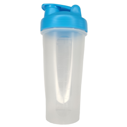 Пластиковый Шейкер с венчиком, голубо-прозрачный 600 мл